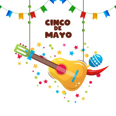 Cinco de Majo Meksika tatil vektör karikatürü çizimi