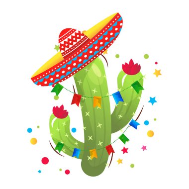 Cinco de Majo Meksika tatil vektör karikatürü çizimi