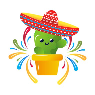 Cinco de Majo Meksika tatil vektör karikatürü çizimi
