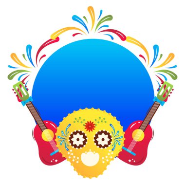 Cinco de Majo Meksika tatil vektörü karikatür çerçevesi