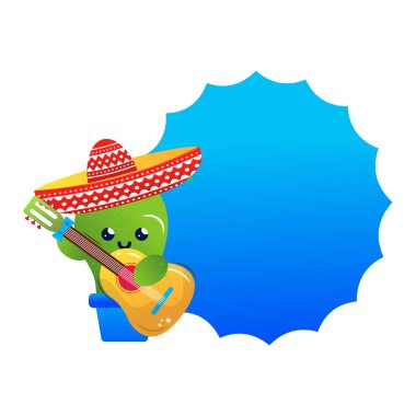 Cinco de Majo Meksika tatil vektörü karikatür çerçevesi