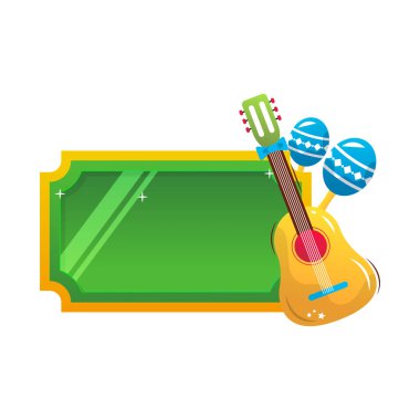 Cinco de Majo Meksika tatil vektörü karikatür çerçevesi