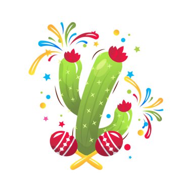 Cinco de Majo Meksika tatil vektör karikatürü çizimi