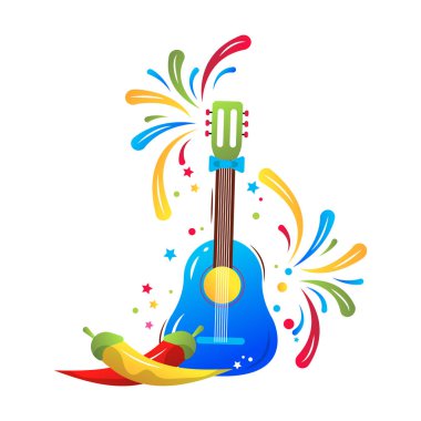 Cinco de Majo Meksika tatil vektör karikatürü çizimi