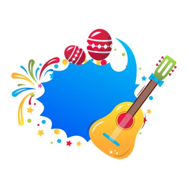 Cinco de Majo Meksika tatil vektörü karikatür çerçevesi