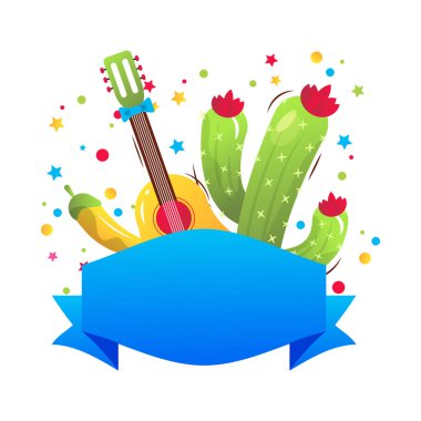 Cinco de Majo Meksika tatil vektörü karikatür çerçevesi