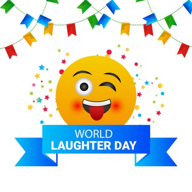 dünya kahkaha günü vektör pankartı