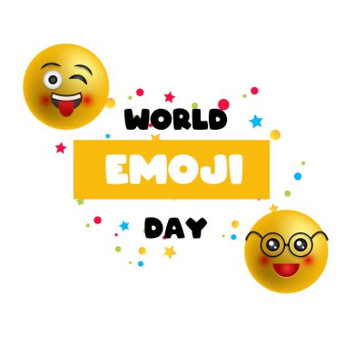 dünya emoji günü, beyaz arkaplanda vektör çizimi