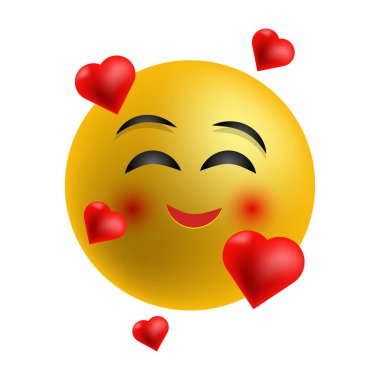 Sevilen emoji, beyaz arkaplanda izole edilmiş vektör çizimi