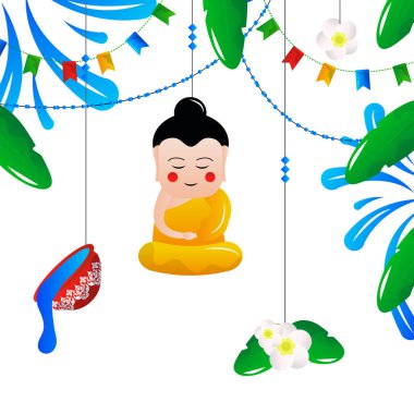 Tayland Songkran Festivali vektör çizimi