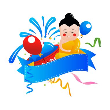 Tayland Songkran Festivali vektör çizimi