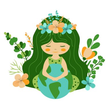 Beyaz arkaplanda Dünya Günü vektör çizimi