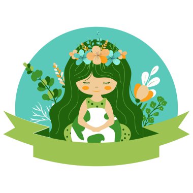 Beyaz arkaplanda Dünya Günü vektör çizimi