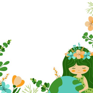 Beyaz arkaplanda Dünya Günü vektör çizimi