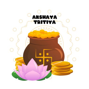 Akshaya tritiya Hint bayramı, vektör karikatür illüstrasyonu