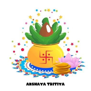 Akshaya tritiya Hint bayramı, vektör karikatür illüstrasyonu