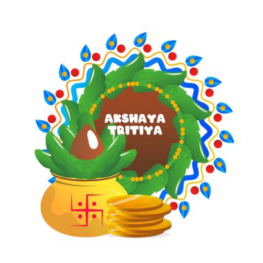 Akshaya tritiya Hint bayramı, vektör karikatür illüstrasyonu