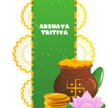 Akshaya tritiya Hint bayramı, vektör karikatür illüstrasyonu
