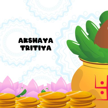 Akshaya tritiya Hint bayramı, vektör karikatür illüstrasyonu