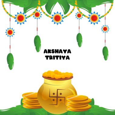 Akshaya tritiya Hint bayramı, vektör karikatür illüstrasyonu