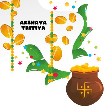 Akshaya tritiya Hint bayramı, vektör karikatür illüstrasyonu