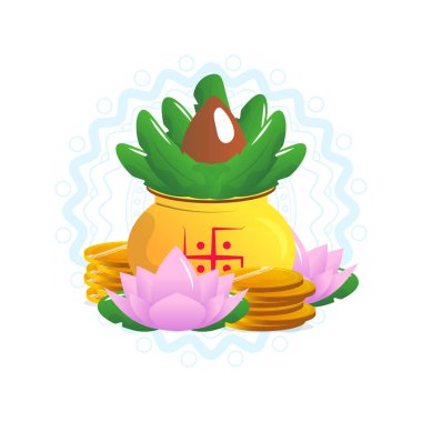 Akshaya tritiya Hint bayramı, vektör karikatür illüstrasyonu