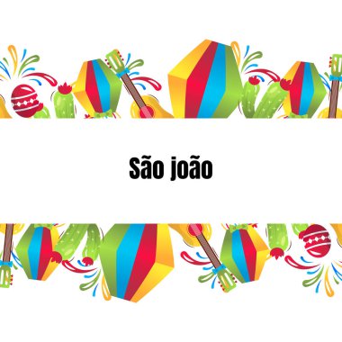 Sao Joao Brezilya Festivali, vektör çizgi film afişi