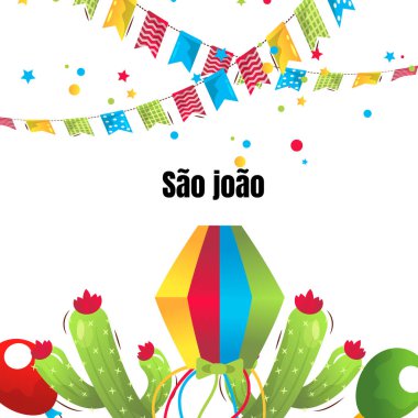 Sao Joao Brezilya Festivali, vektör çizgi film afişi