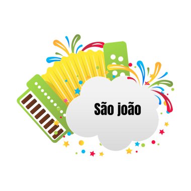 Sao Joao Brezilya Festivali, vektör çizgi film afişi