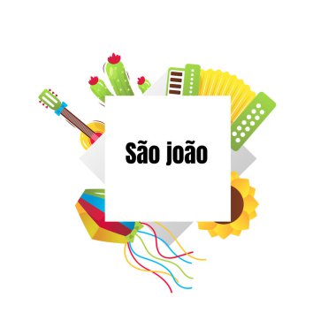 Sao Joao Brezilya Festivali, vektör çizgi film afişi
