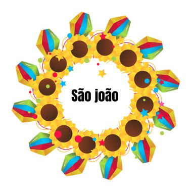 Sao Joao Brezilya Festivali, vektör çizgi film afişi