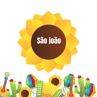 Sao Joao Brezilya Festivali, vektör çizgi film afişi