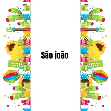 Sao Joao Brezilya Festivali, vektör çizgi film afişi