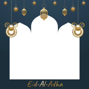 Kurban Bayramı Müslüman festivali, vektör çerçevesi
