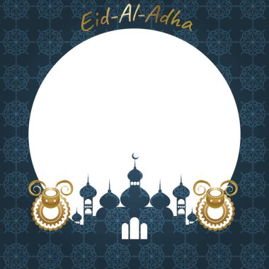 Kurban Bayramı Müslüman festivali, vektör çerçevesi