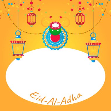 Kurban Bayramı Müslüman festivali, vektör çerçevesi