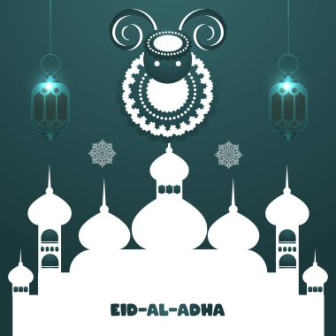 Kurban Bayramı Müslüman festivali, vektör çerçevesi