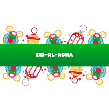 Kurban Bayramı Müslüman festivali, vektör çerçevesi