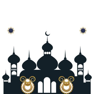 Kurban Bayramı Müslüman Festivali, vektör illüstrasyonu