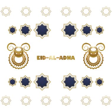Kurban Bayramı Müslüman festivali, vektör çerçevesi
