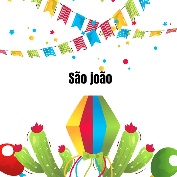 Sao Joao Brezilya Festivali, vektör çizgi film afişi