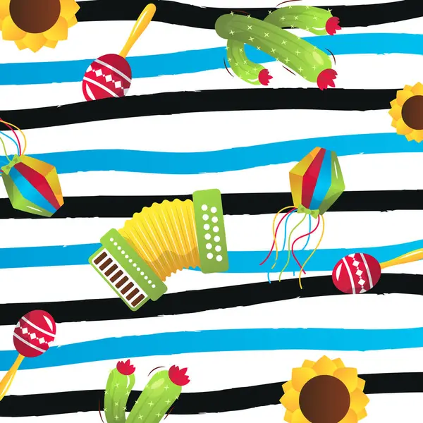 Sao Joao Brezilya Festivali, vektör çizgi film afişi