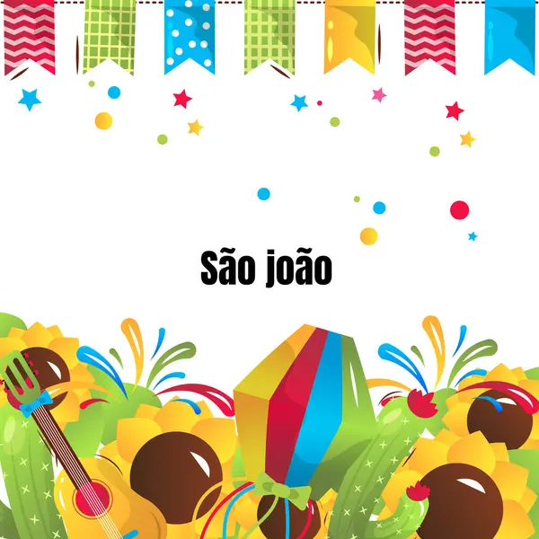 Sao Joao Brezilya Festivali, vektör çizgi film afişi