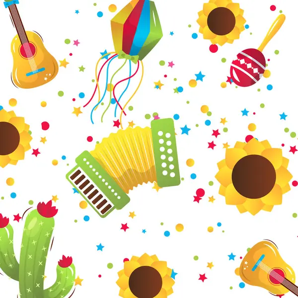 Sao Joao Brezilya Festivali, vektör çizgi film afişi