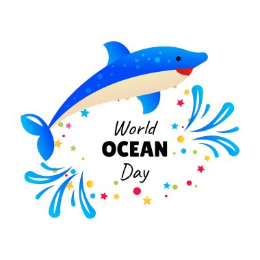 Dünya Okyanusu Günü vektör çizimi