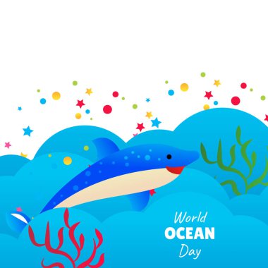 Dünya Okyanusu Günü vektör çizimi