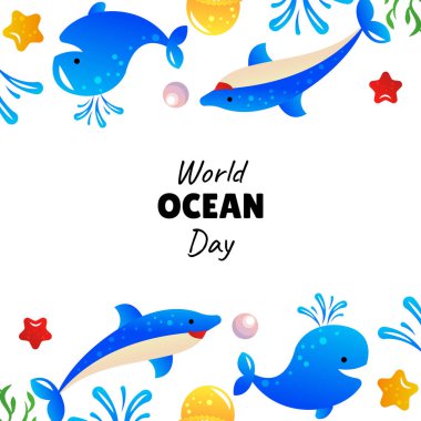 Dünya Okyanusu Günü vektör çizimi