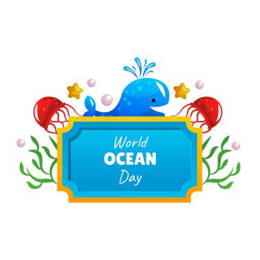 Dünya Okyanusu Günü vektör çizimi
