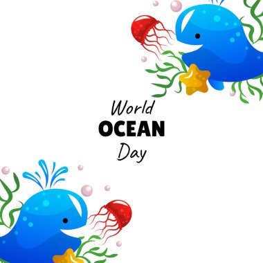 Dünya Okyanusu Günü vektör çizimi