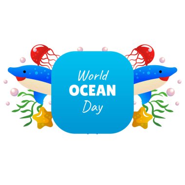 Dünya Okyanusu Günü vektör çizimi